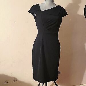 Chelsea Rose Womens Black Sleeveless Lined Sheath Dress, Size:  4